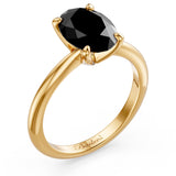 1 Carat Oval Solitaire Black Diamond Ring