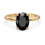 1 Carat Oval Solitaire Black Diamond Ring