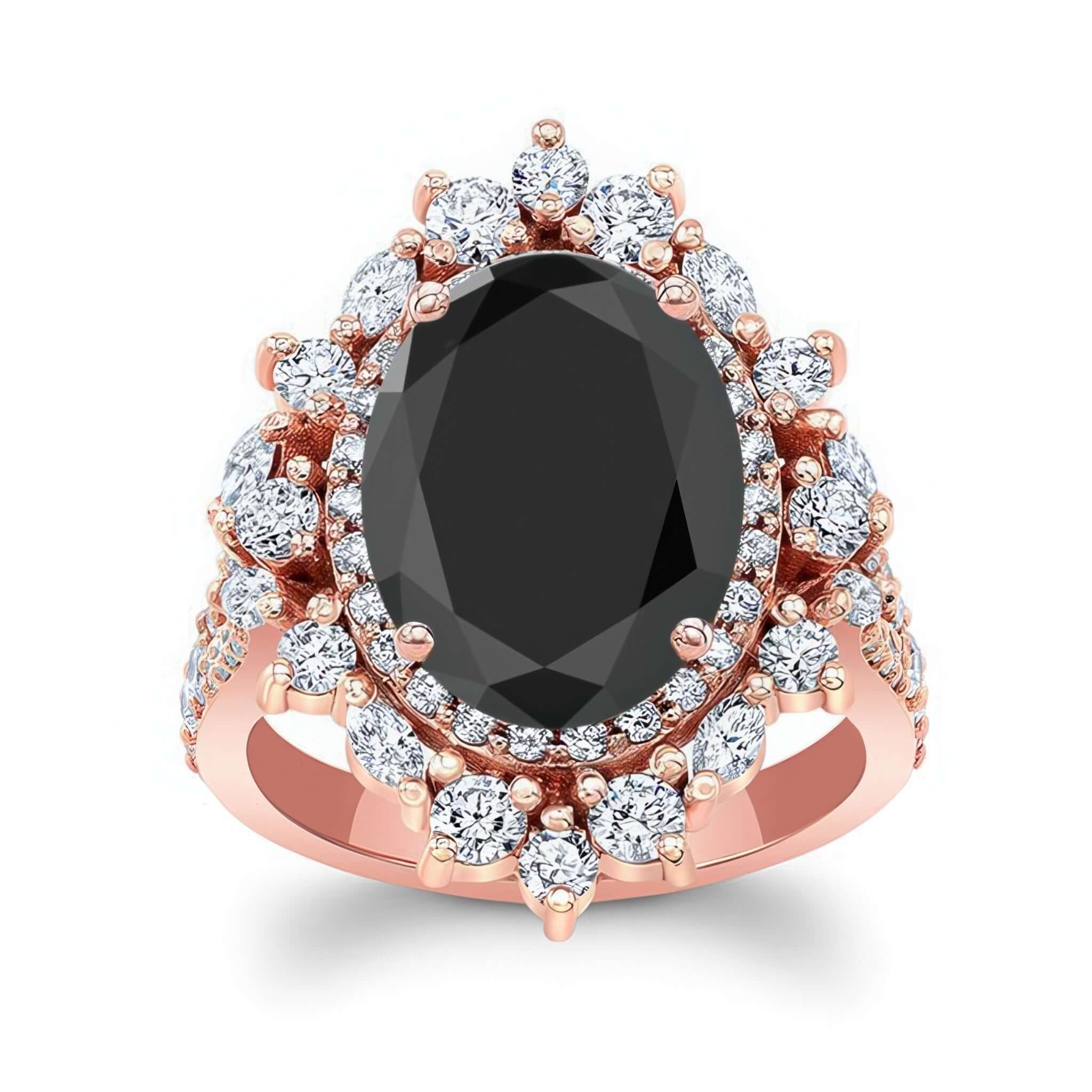 5 Carat Oval Black Diamond Ring