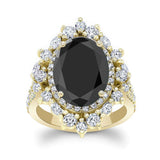 5 Carat Oval Black Diamond Ring