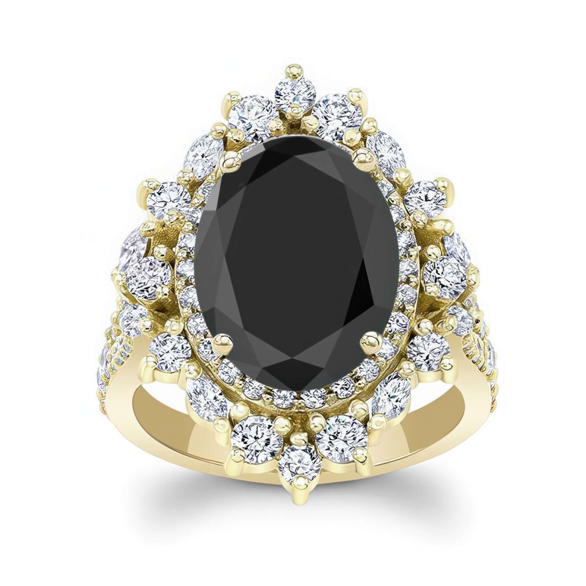 5 Carat Oval Black Diamond Ring