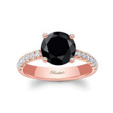 3 Carat Round Black And White Diamond Engagement Ring