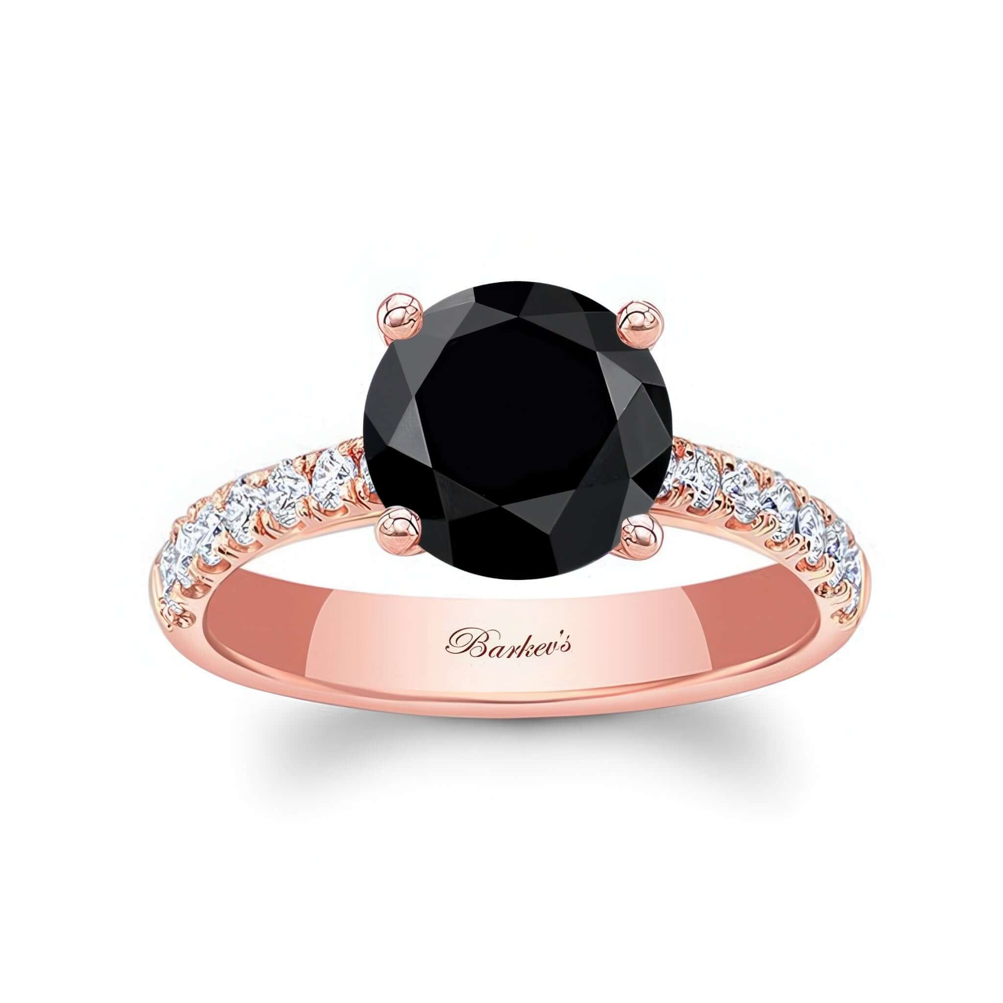 3 Carat Round Black And White Diamond Engagement Ring