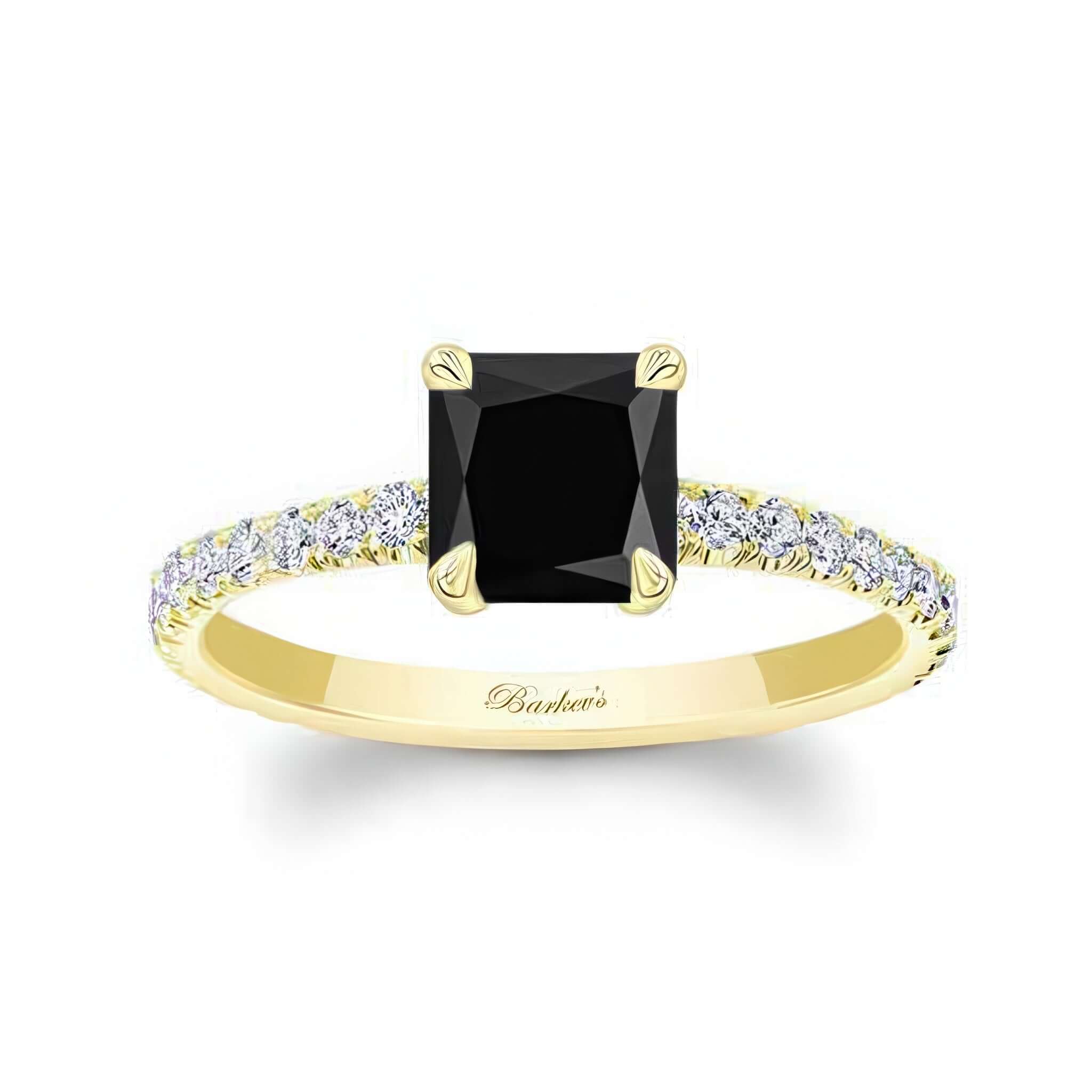 Princess Black And White Diamond Ring