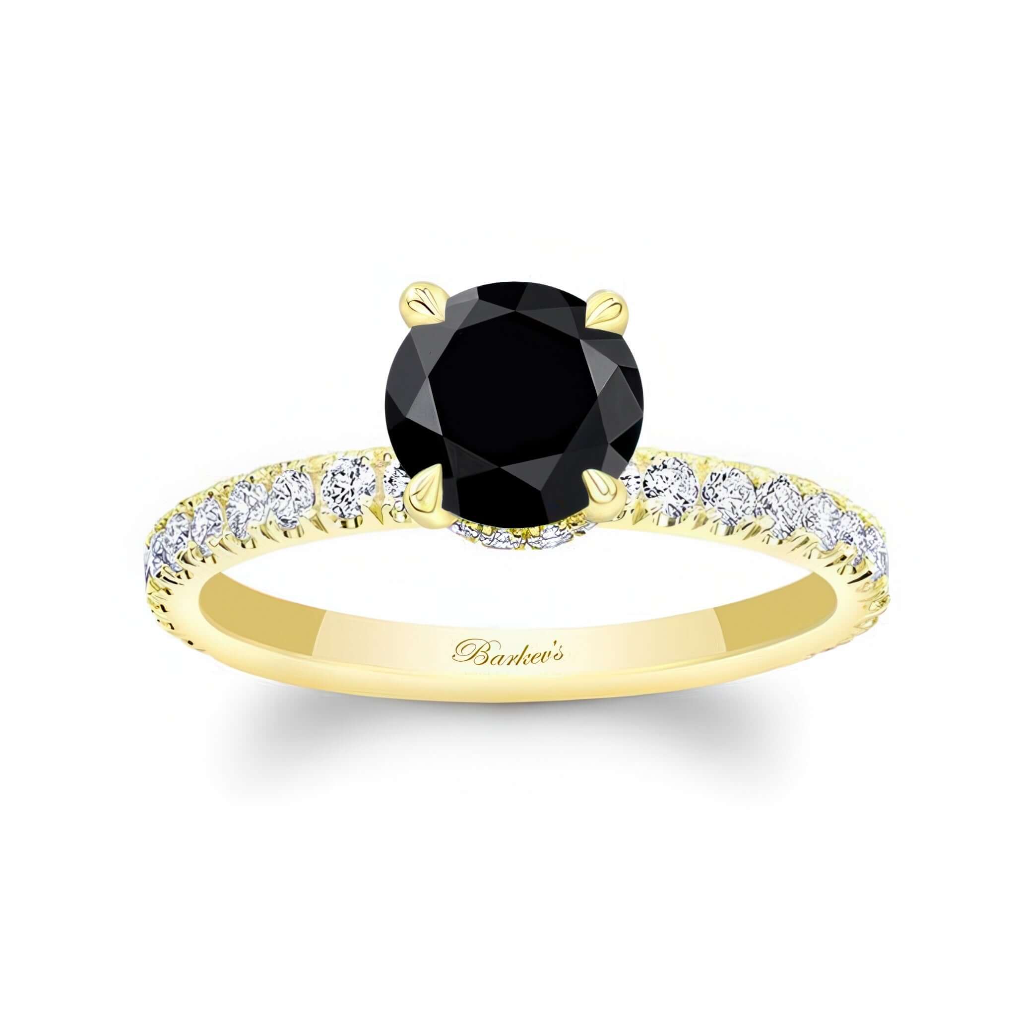 Black And White Diamond Halo Engagement Ring