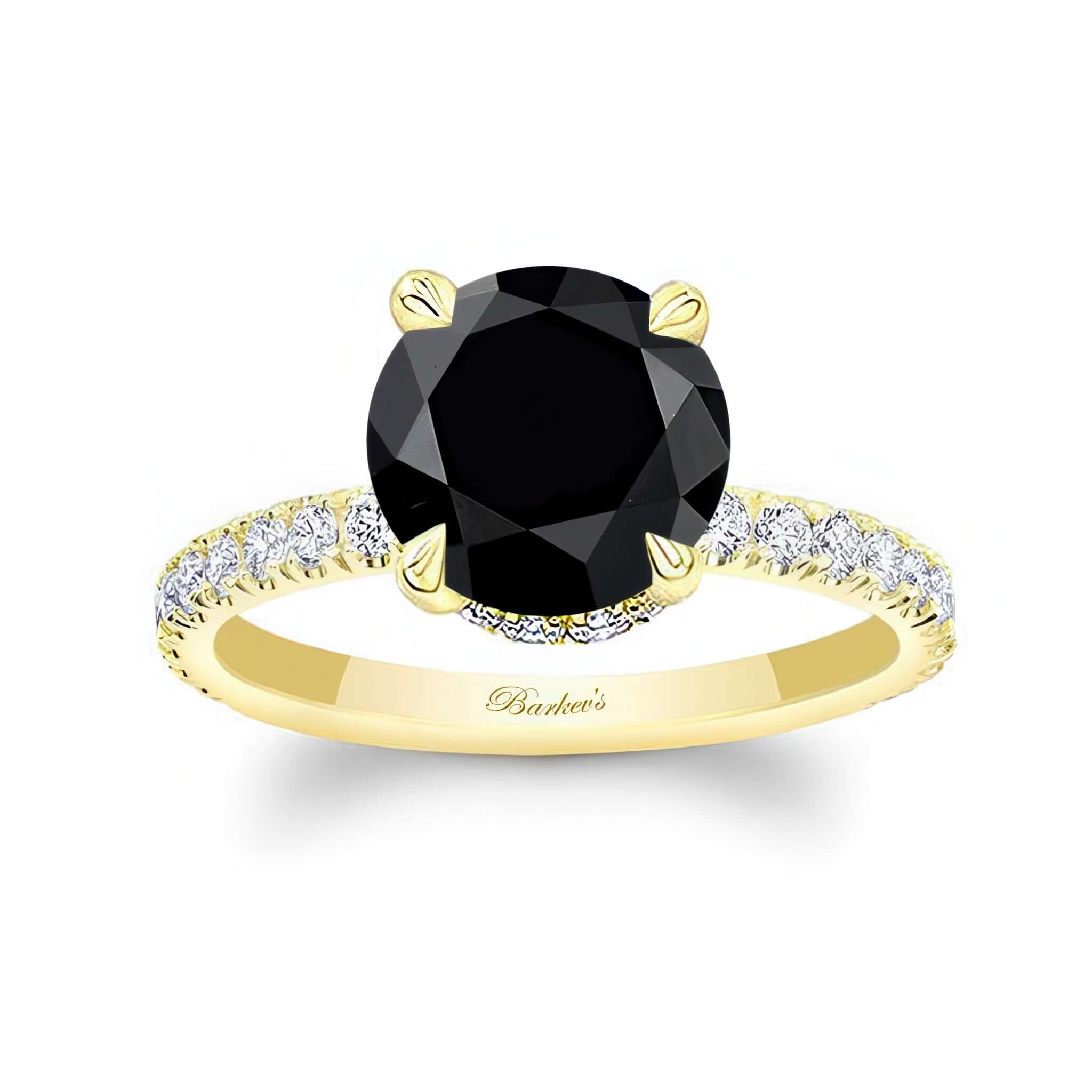 3 Carat Black And White Diamond Halo Engagement Ring