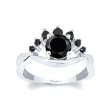 Black Diamond Unique Engagement Ring