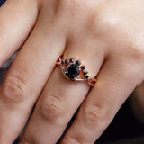 Black Diamond Unique Engagement Ring