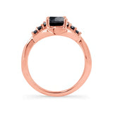 Black Diamond Unique Engagement Ring