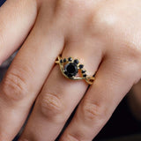 Black Diamond Unique Engagement Ring