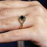 Black Diamond Unique Engagement Ring