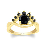 Black Diamond Unique Engagement Ring