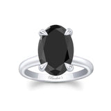4 Carat Oval Black Diamond Solitaire Ring