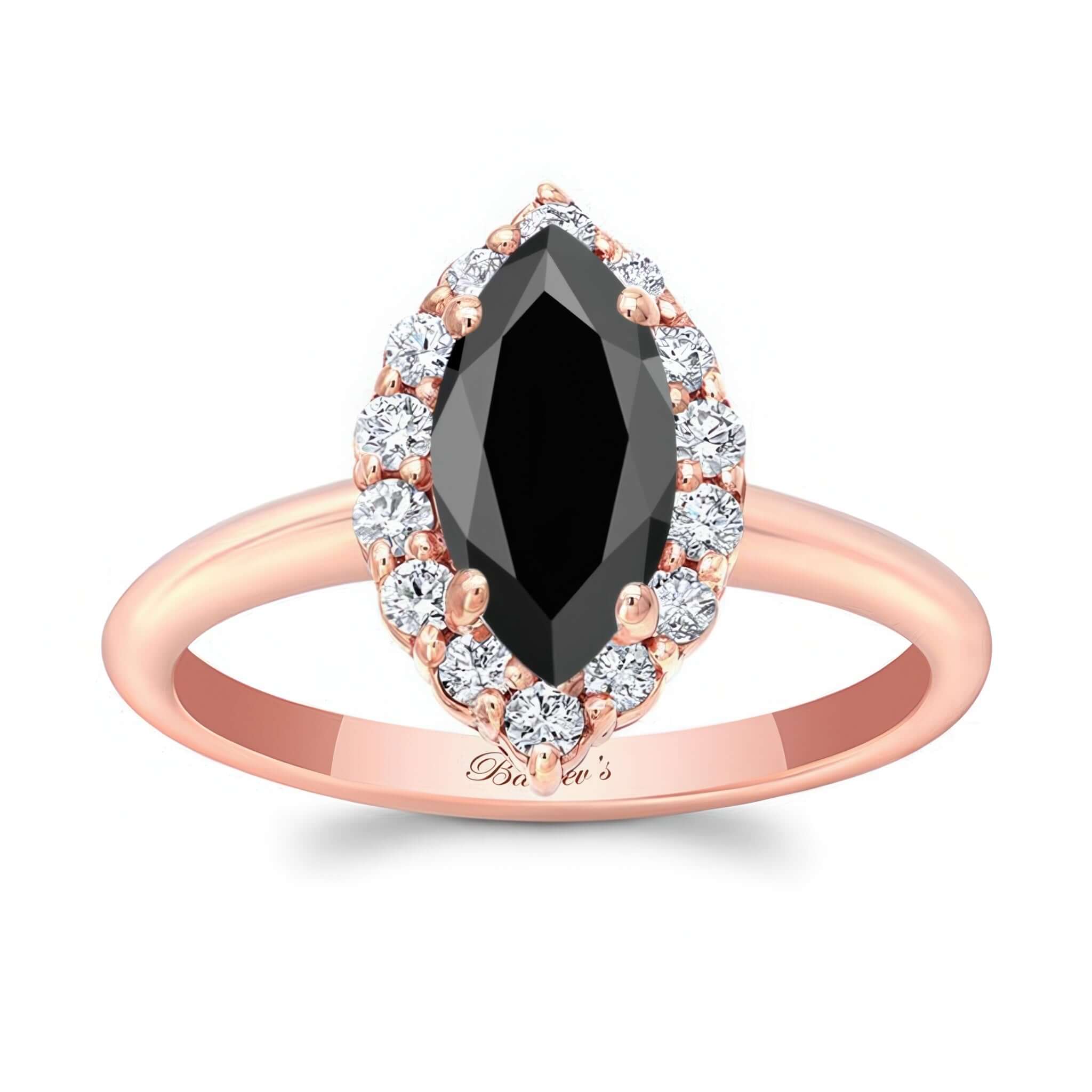 Marquise Cut Black And White Diamond Ring