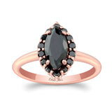 Marquise Cut Black Diamond Ring