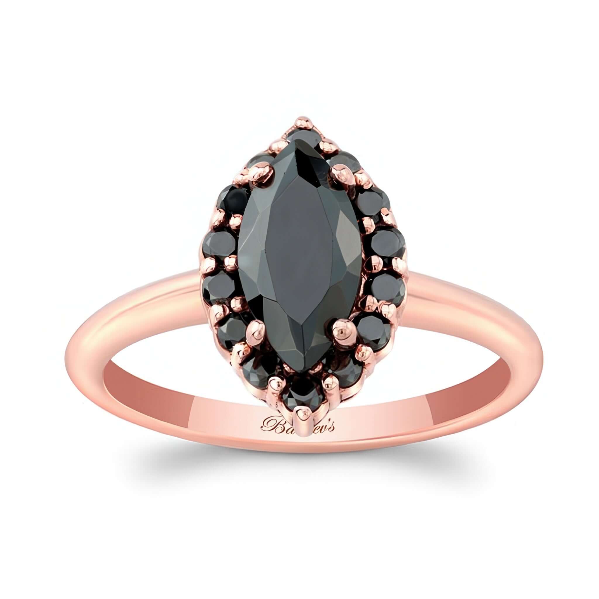 Marquise Cut Black Diamond Ring