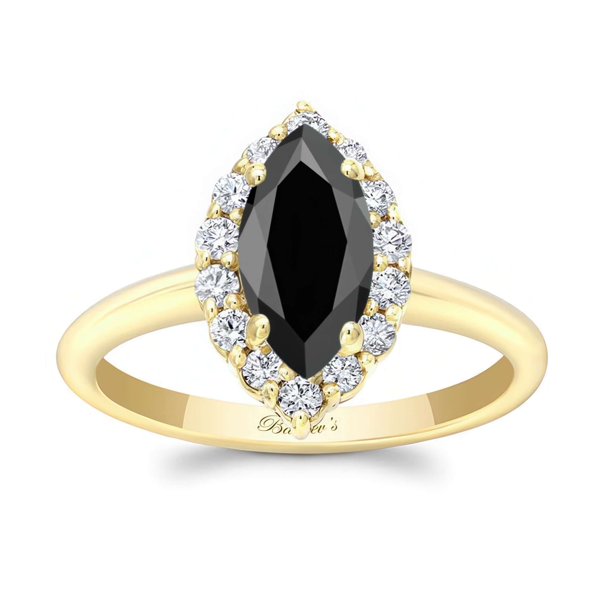 Marquise Cut Black And White Diamond Ring