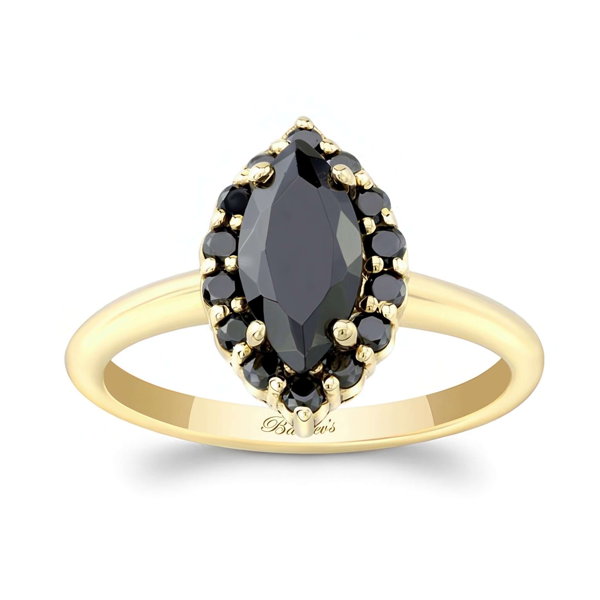 Marquise Cut Black Diamond Ring