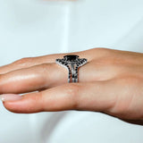 Marquise Cut Black Diamond Wedding Set With 2 Bands