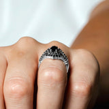Marquise Cut Black Diamond Wedding Set With 2 Bands