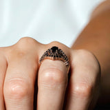 Marquise Cut Black Diamond Wedding Set With 2 Bands