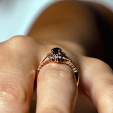 Marquise Cut Black Diamond Wedding Set With White Diamonds