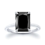 2 Carat Radiant Cut Black Diamond Solitaire Engagement Ring