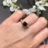 2 Carat Princess Cut Black Diamond Ring