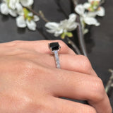 2 Carat Princess Cut Black Diamond Ring