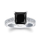 2 Carat Princess Cut Black Diamond Ring