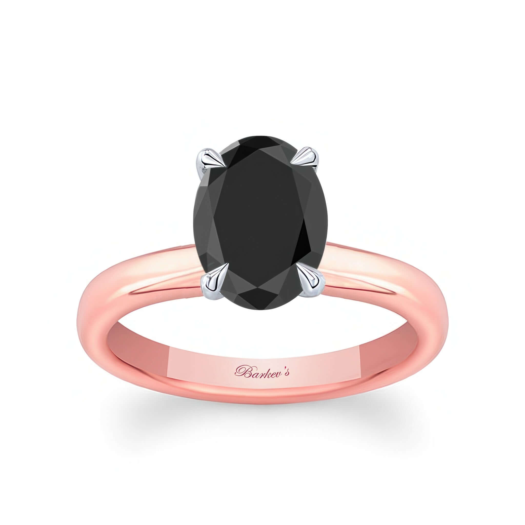 Oval Black Diamond Solitaire Engagement Ring