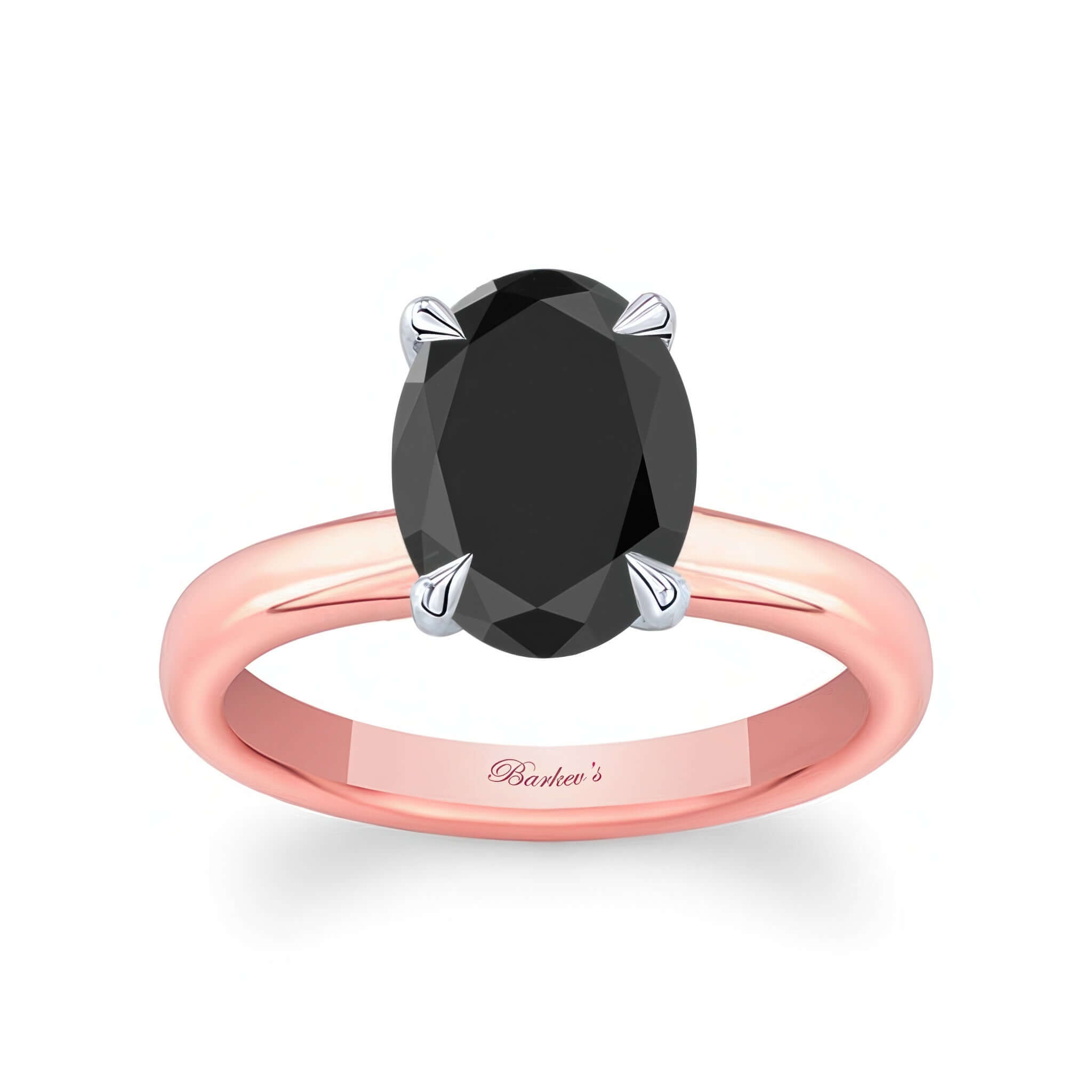 2 Carat Oval Black Diamond Solitaire Engagement Ring