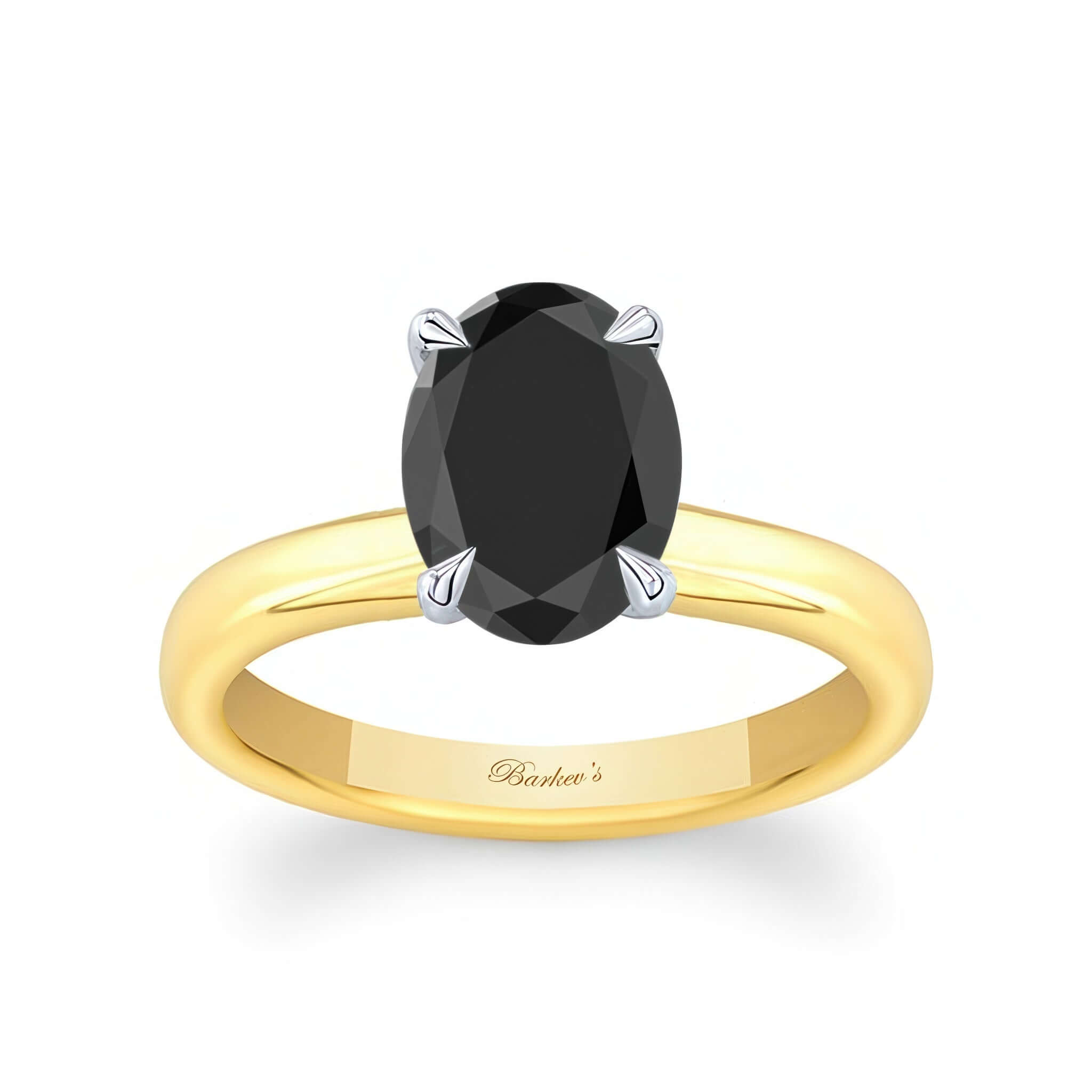 Oval Black Diamond Solitaire Engagement Ring