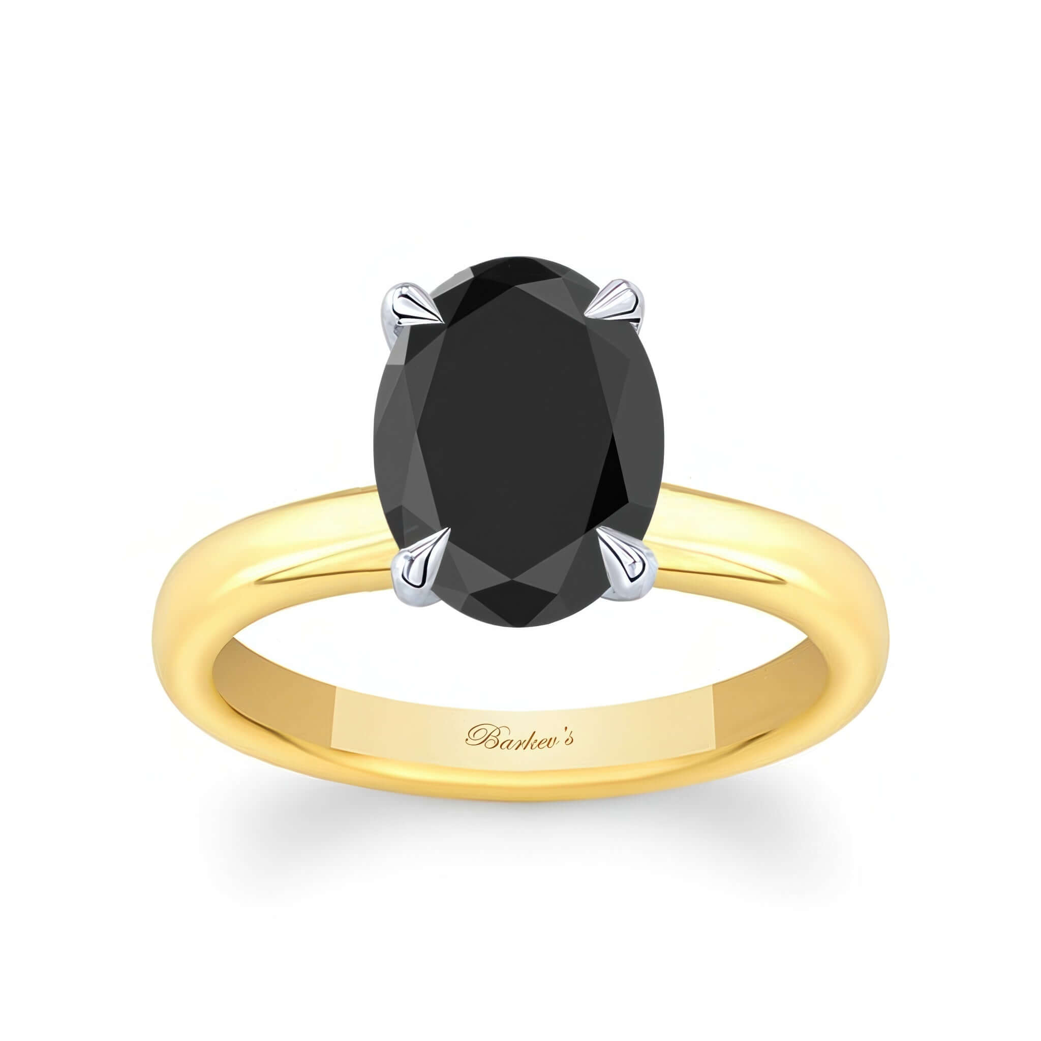 2 Carat Oval Black Diamond Solitaire Engagement Ring