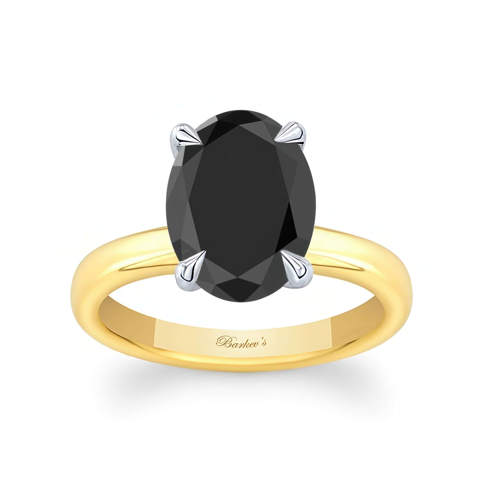 3 Carat Oval Black Diamond Solitaire Engagement Ring