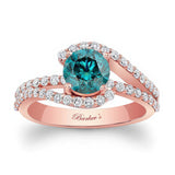 1 Carat Blue And White Diamond Ring