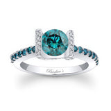 Vintage Pave Blue Diamond Ring