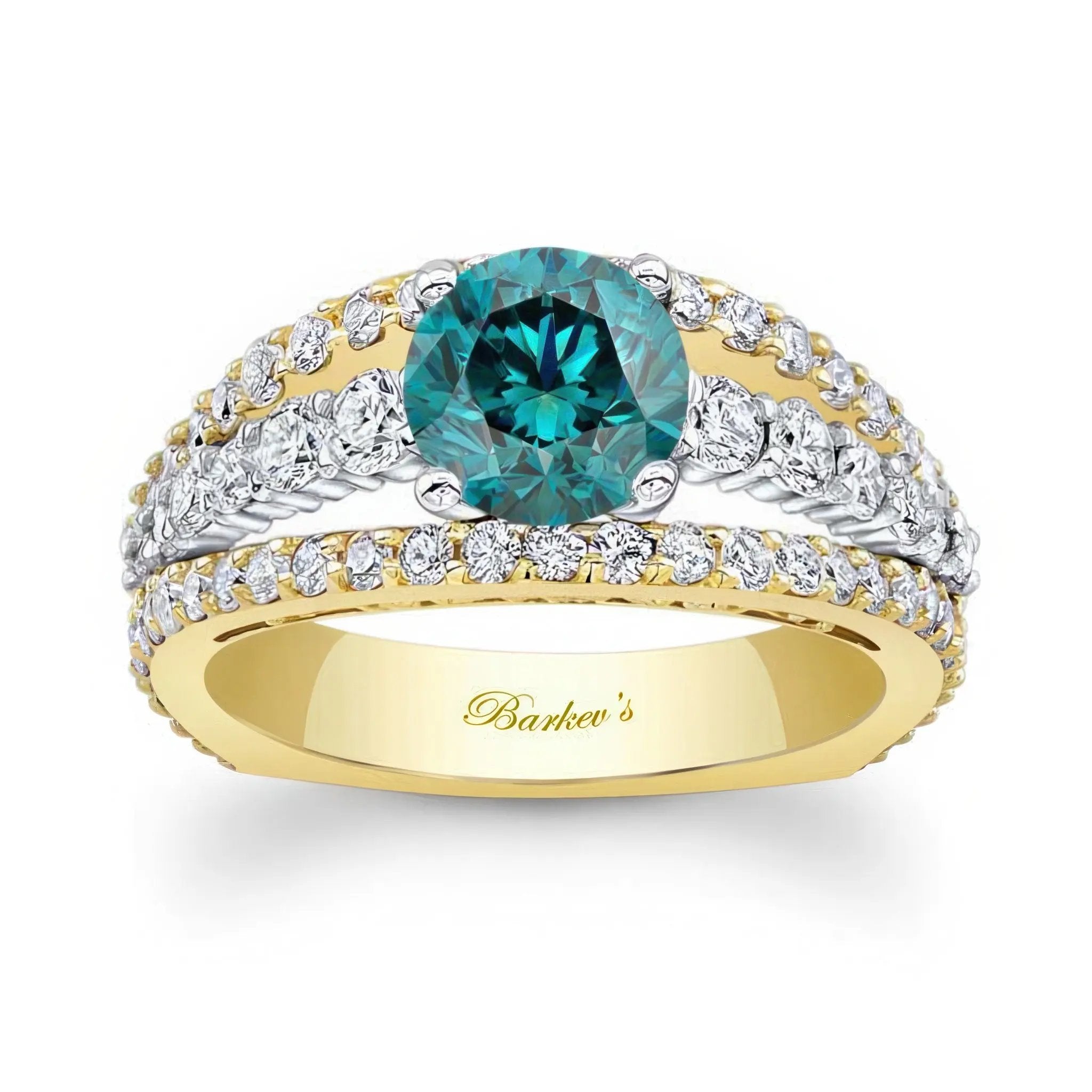 Art Deco Blue And White Diamond Ring