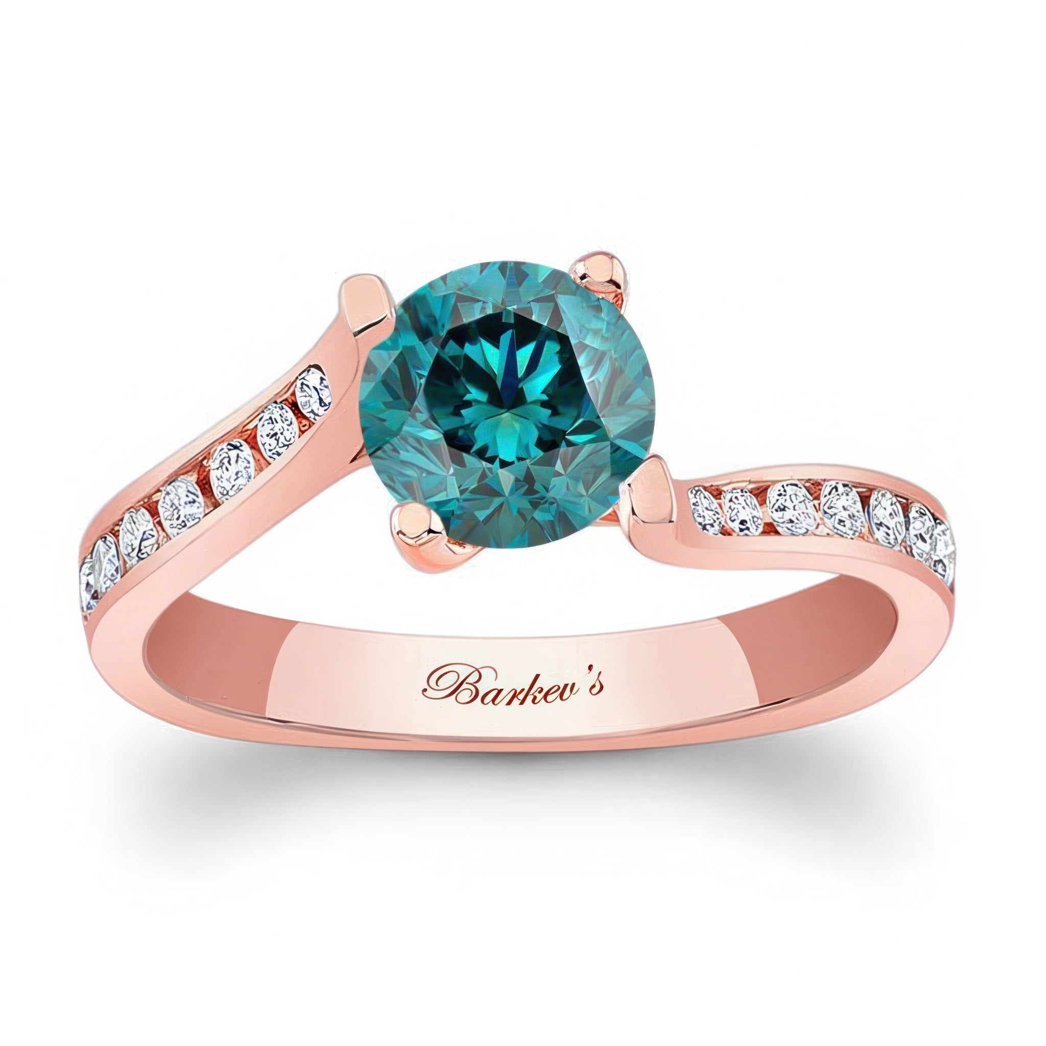 Open Bypass Blue And White Diamond Ring