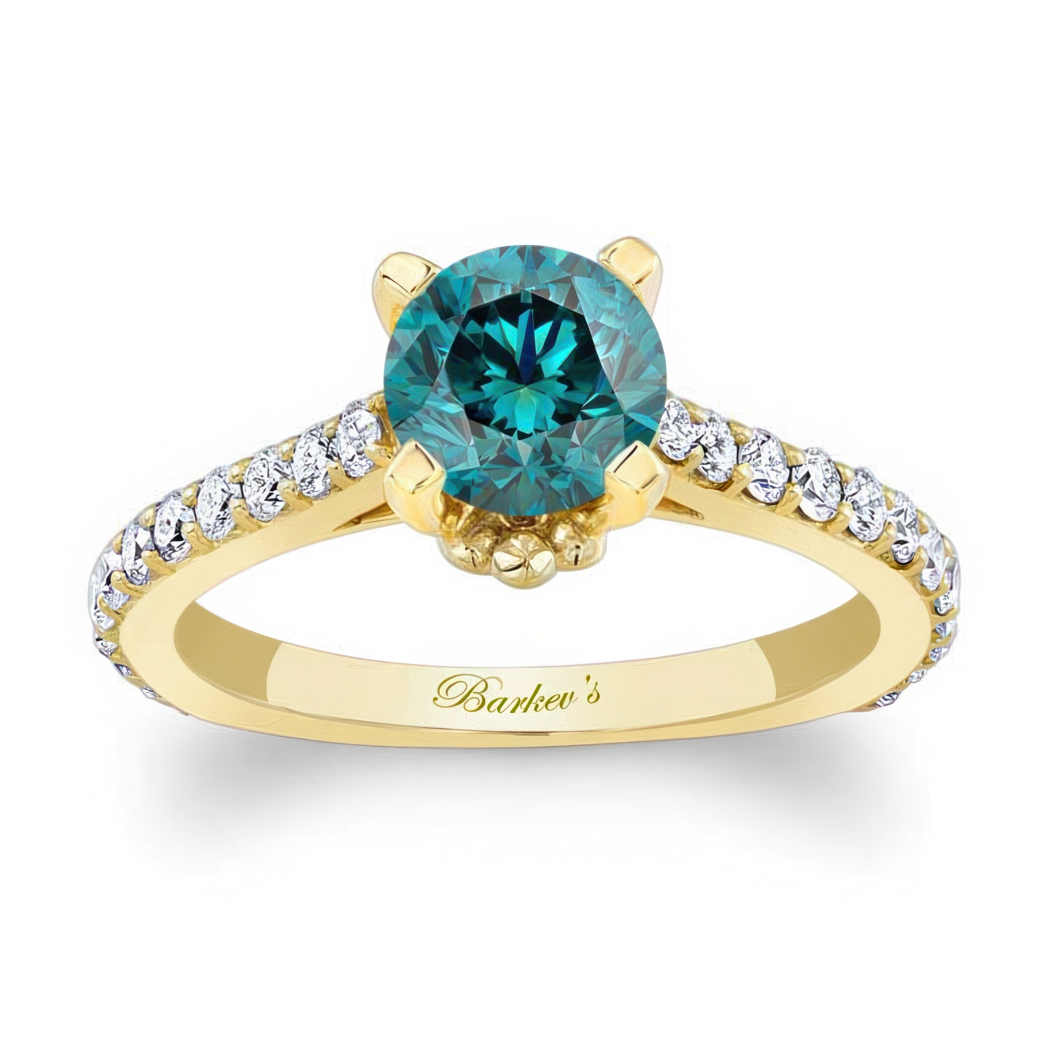 Simple Flower Blue And White Diamond Ring