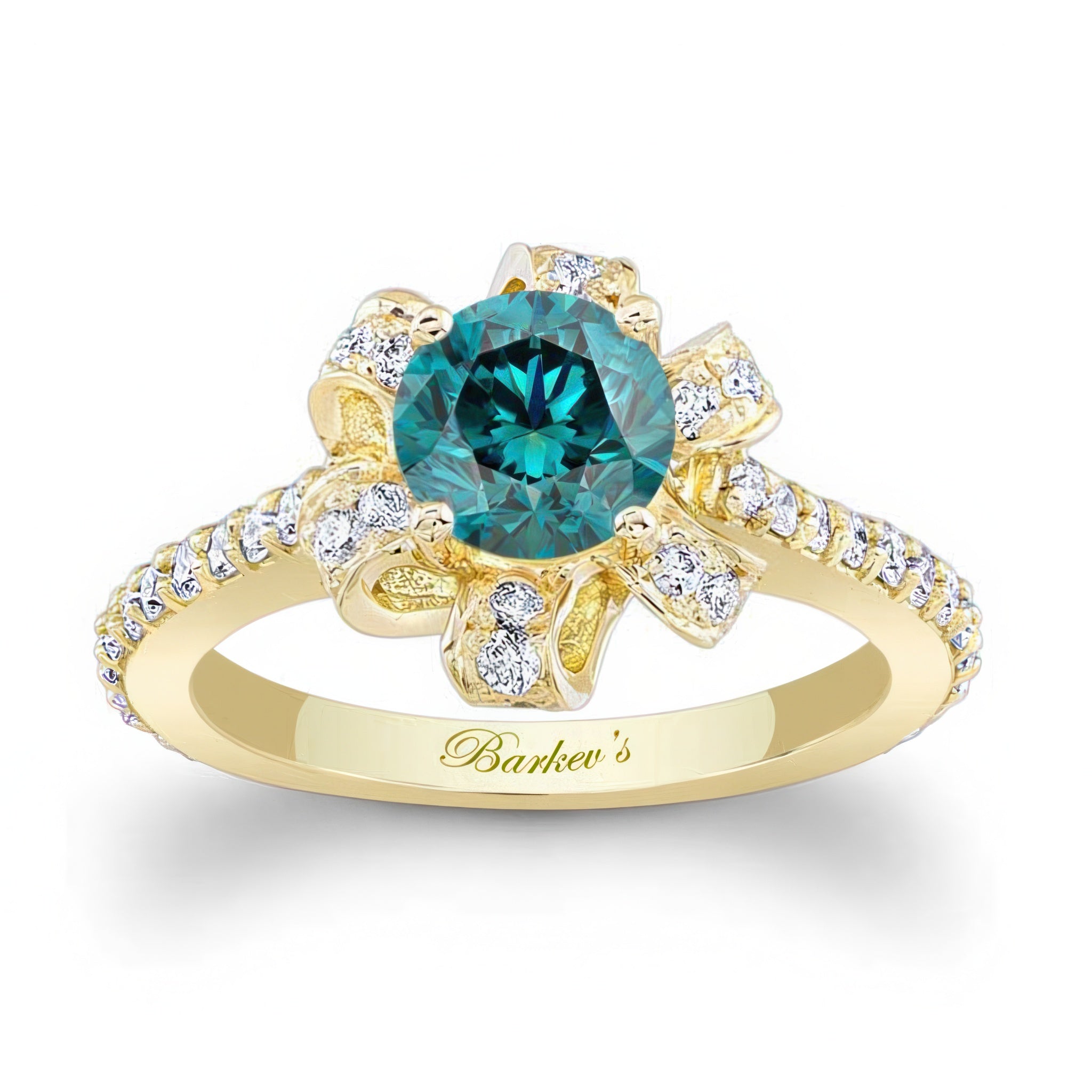 Ribbon Blue And White Diamond Ring