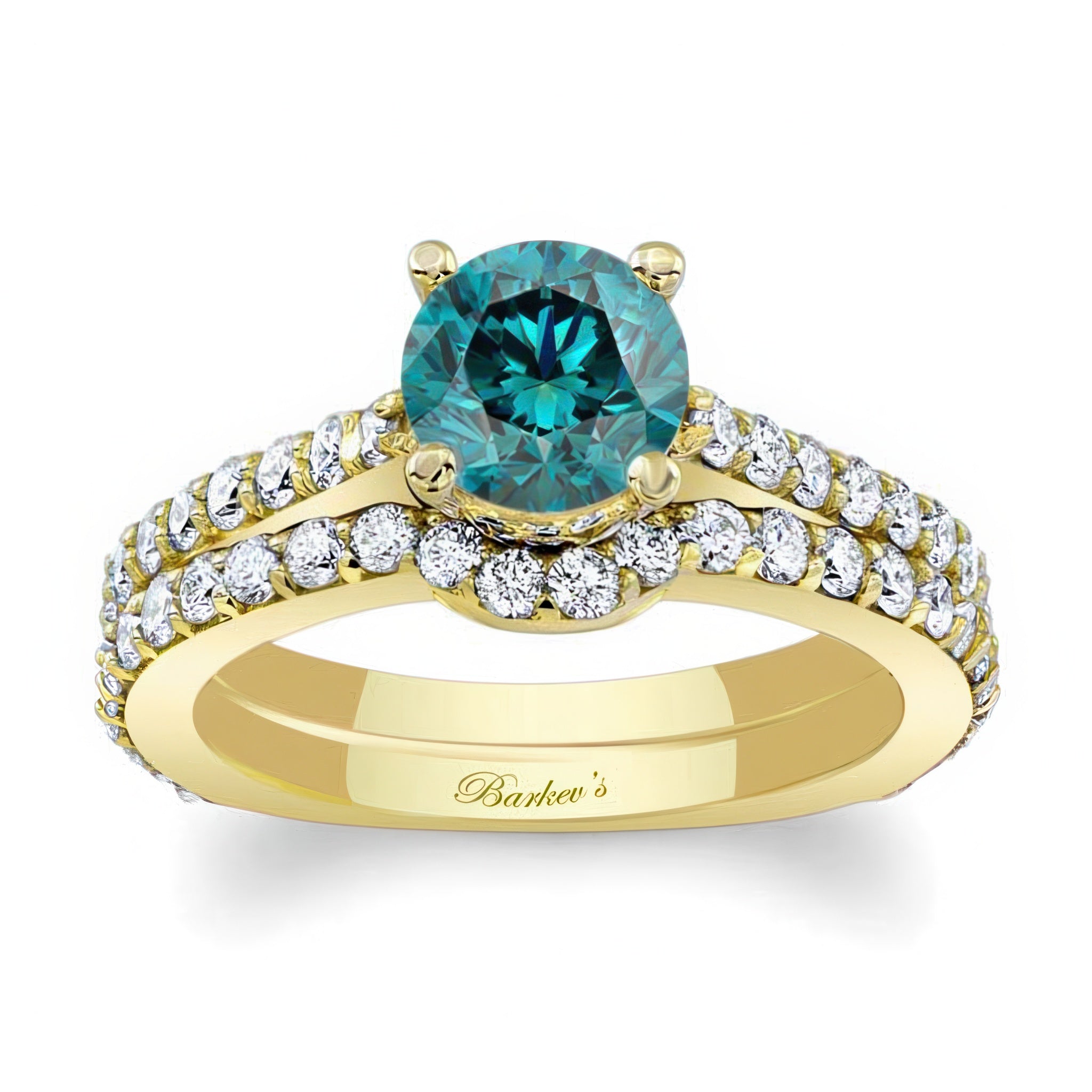 Traditional Blue And White Diamond Ring Set