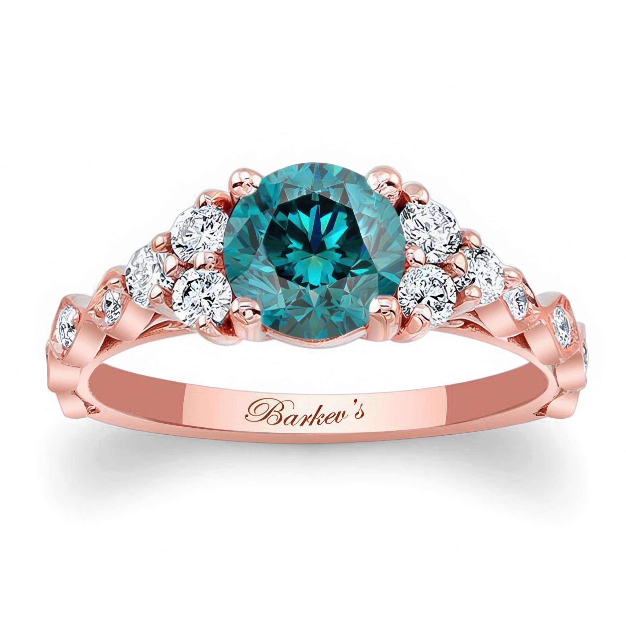 Vintage Cluster Blue And White Diamond Ring