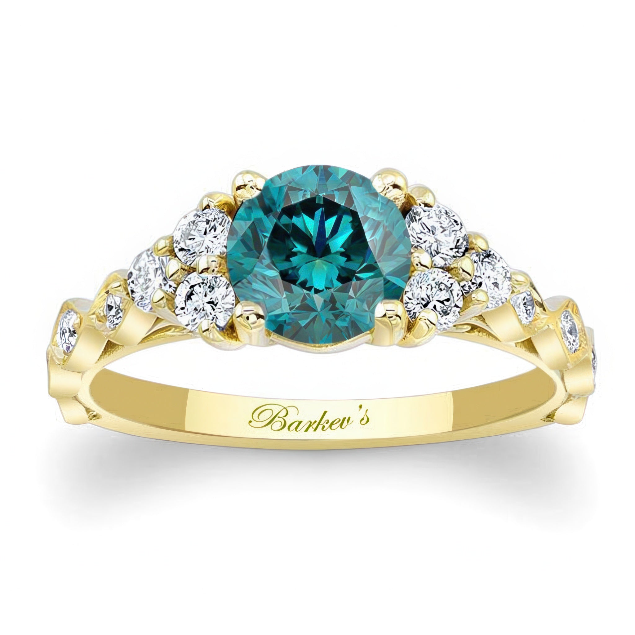 Vintage Cluster Blue And White Diamond Ring