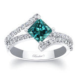Kite Set Blue And White Diamond Engagement Ring