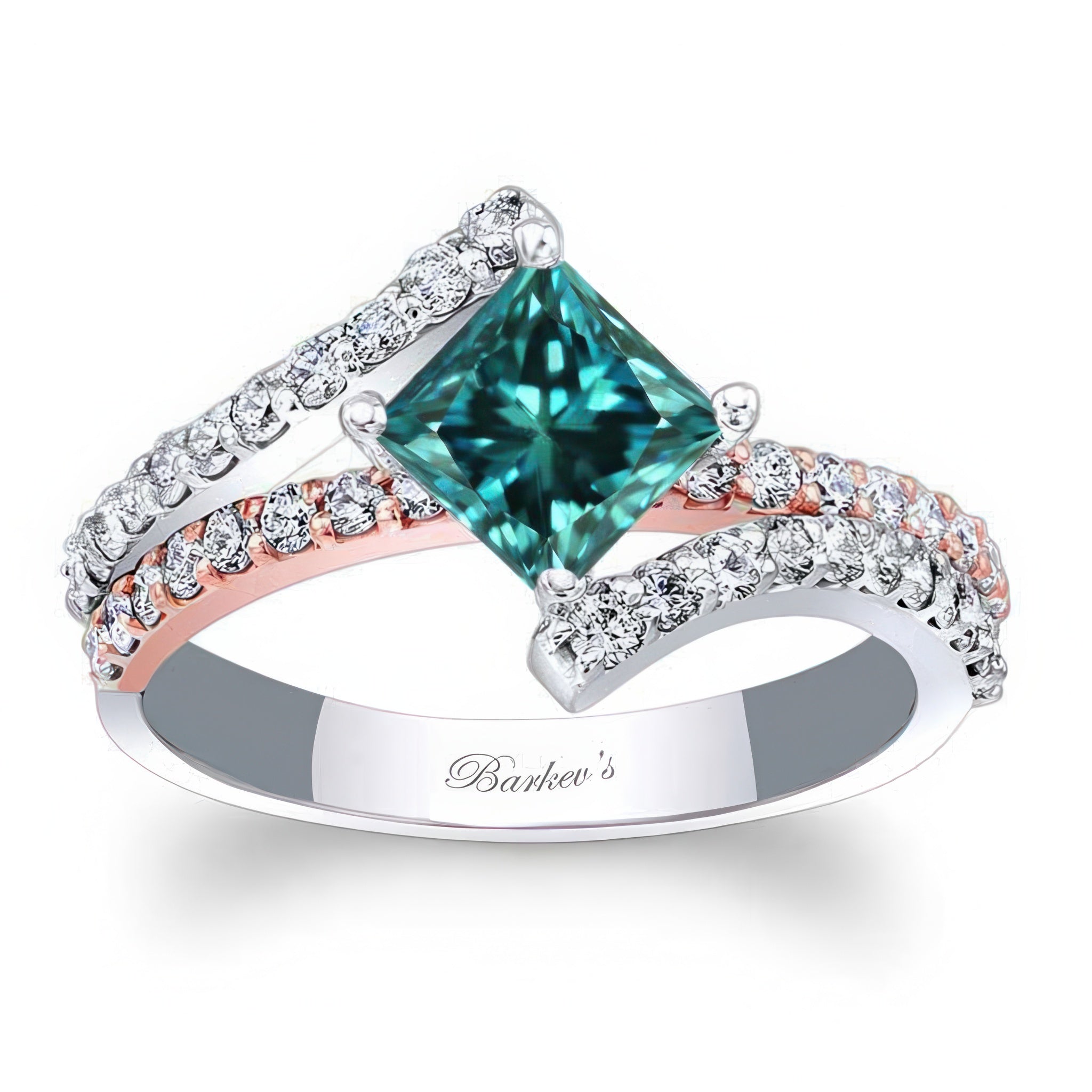 Kite Set Blue And White Diamond Engagement Ring