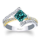 Kite Set Blue And White Diamond Engagement Ring