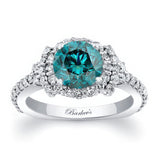 Blue And White Diamond Cluster Ring