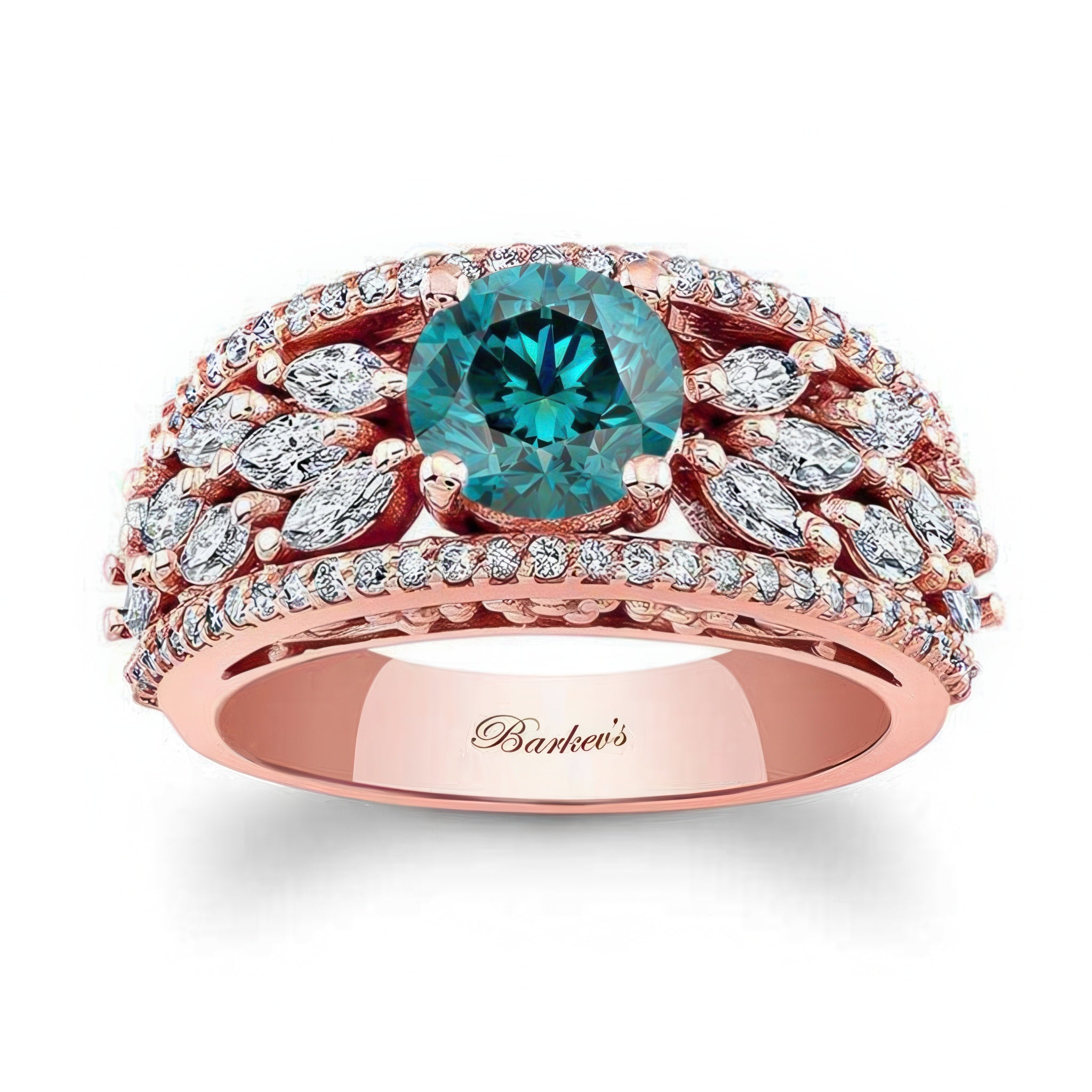 Vintage Blue And White Diamond Cluster Ring