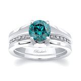 Interlock Blue And White Diamond Bridal Set